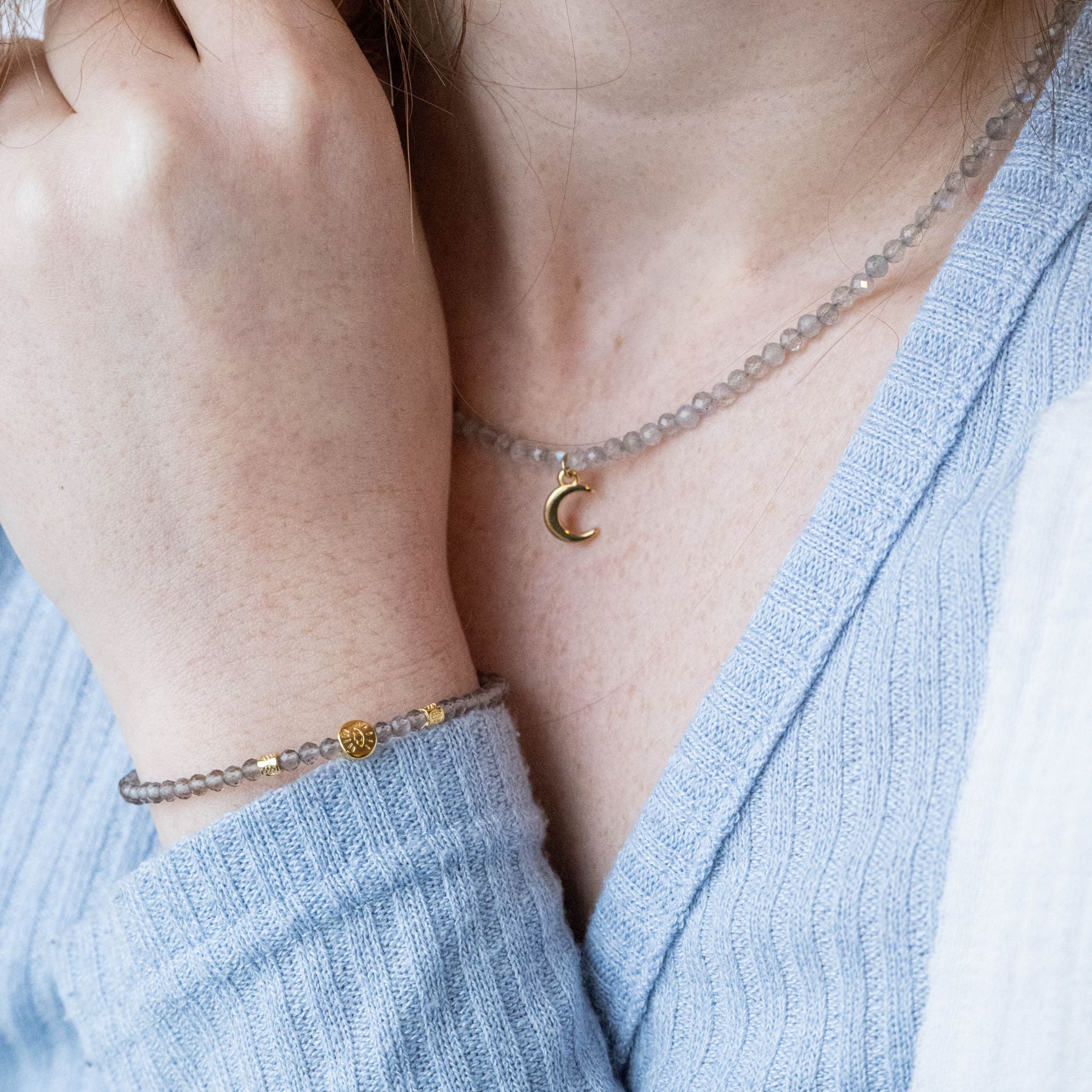 Collier "Lune" en Labradorite