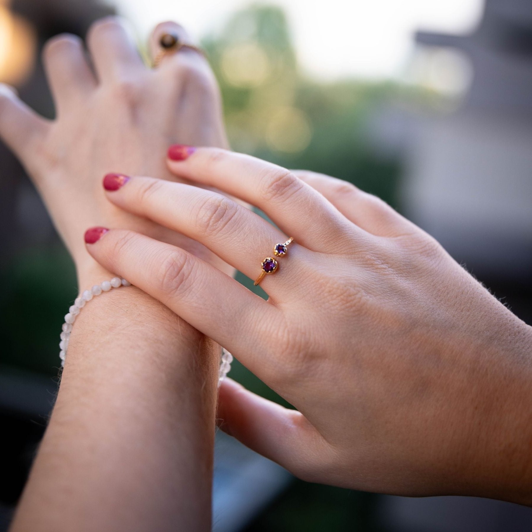 Bague "Duo" en Améthyste