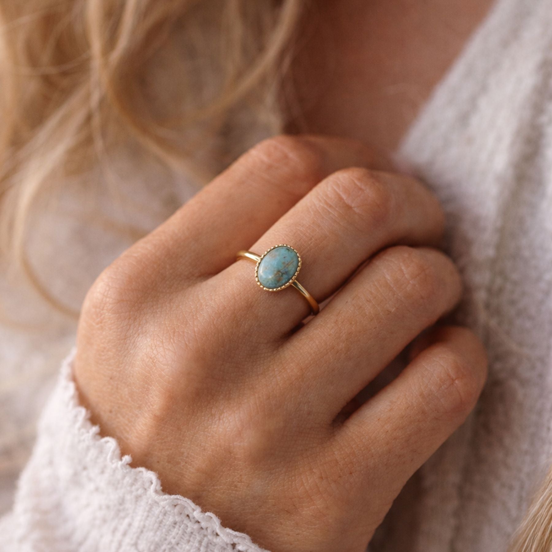Bague "Nérée" - Turquoise africaine
