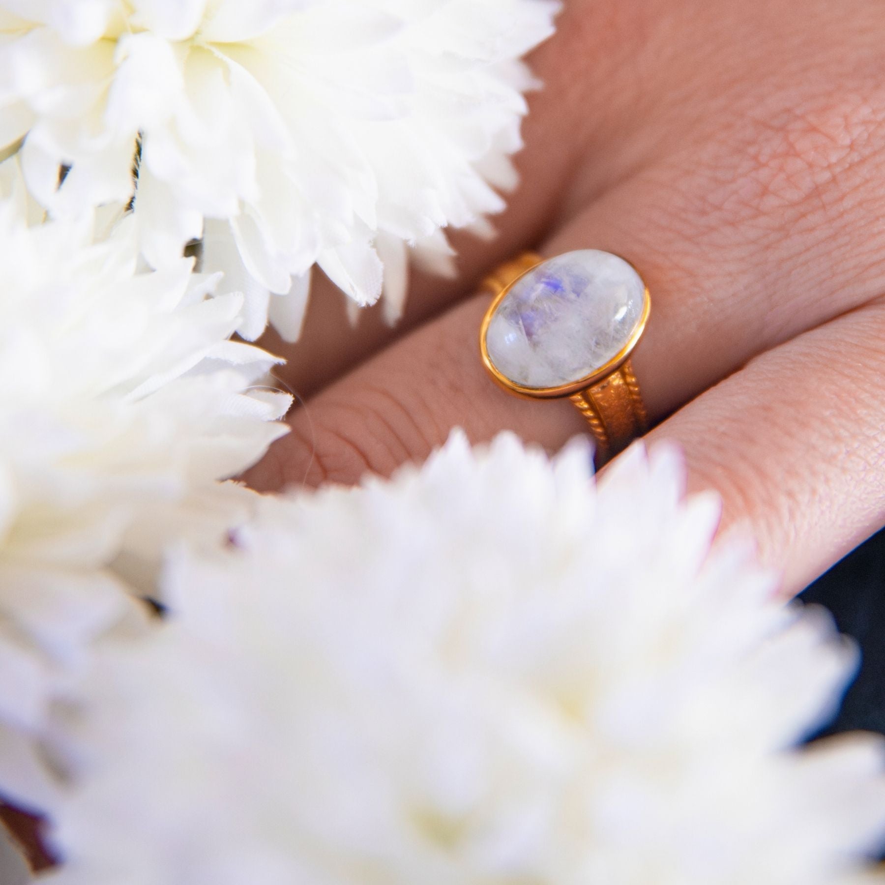 Bague "Ninmah" en Pierre de lune