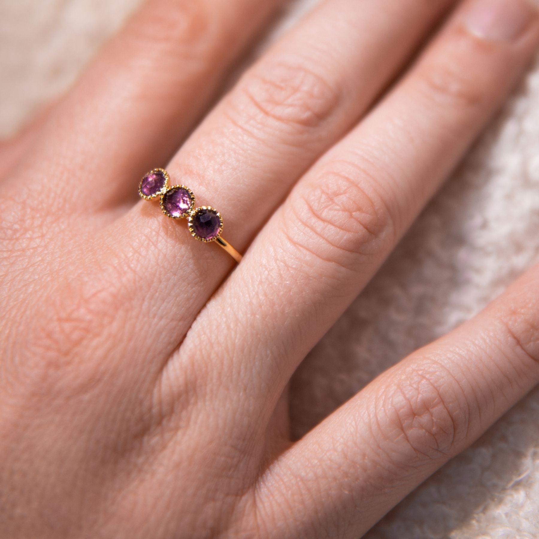 Bague "Trio" en Améthyste