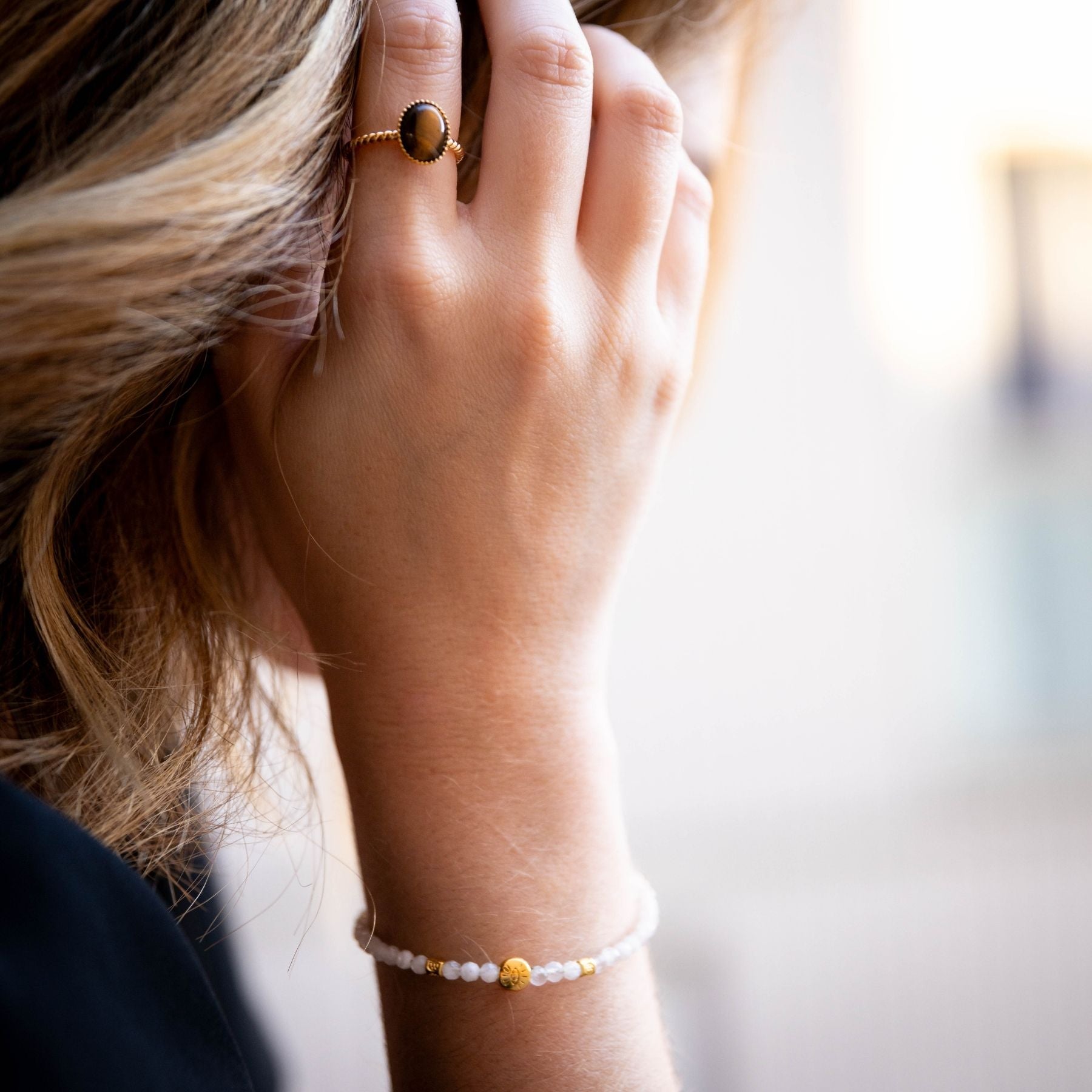 Bague torsadée en Oeil de tigre
