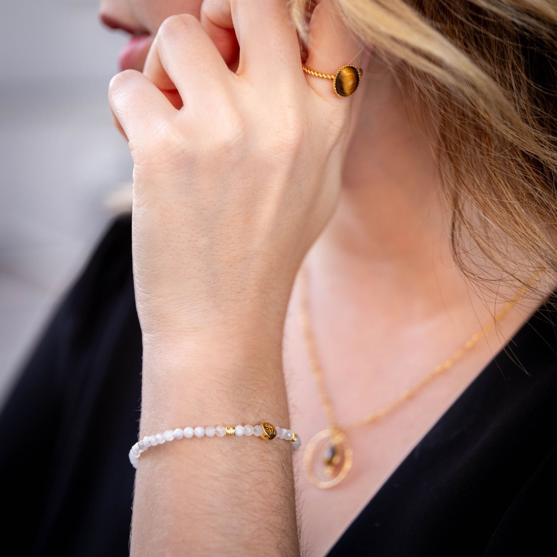 Bague torsadée en Oeil de tigre