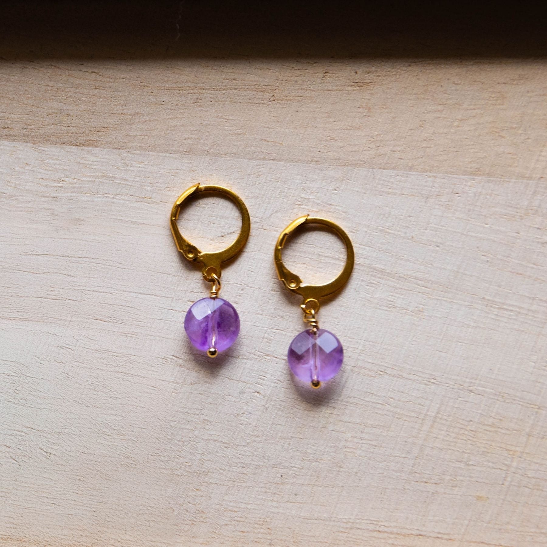 Boucles d'oreilles "Ariane" en Améthyste