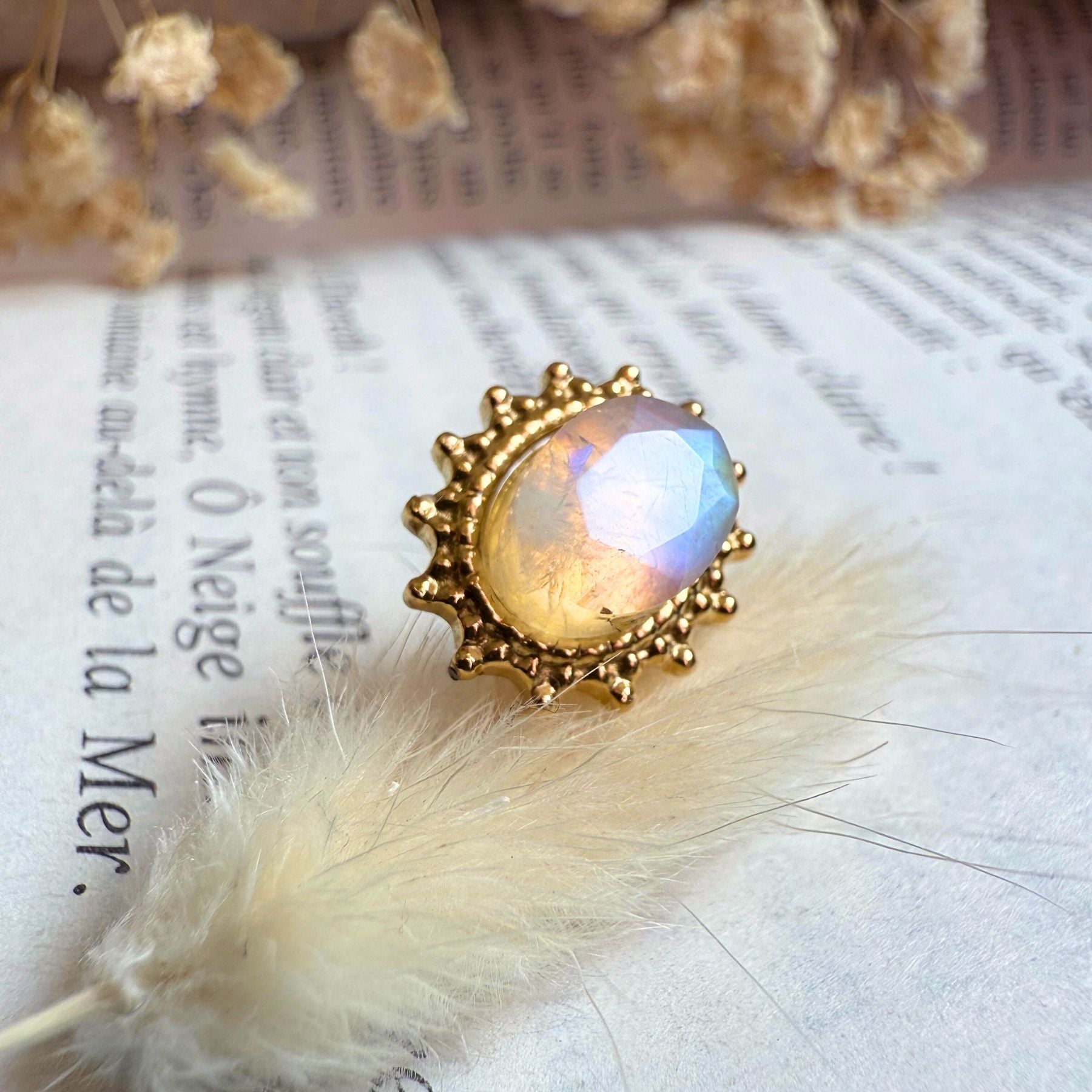 Boucles d'oreilles "Diane" - Pierre de lune
