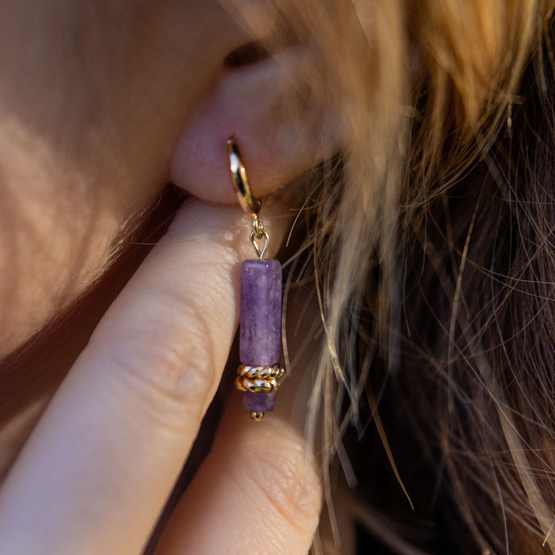 Boucles d'oreilles "Hora" en Améthyste