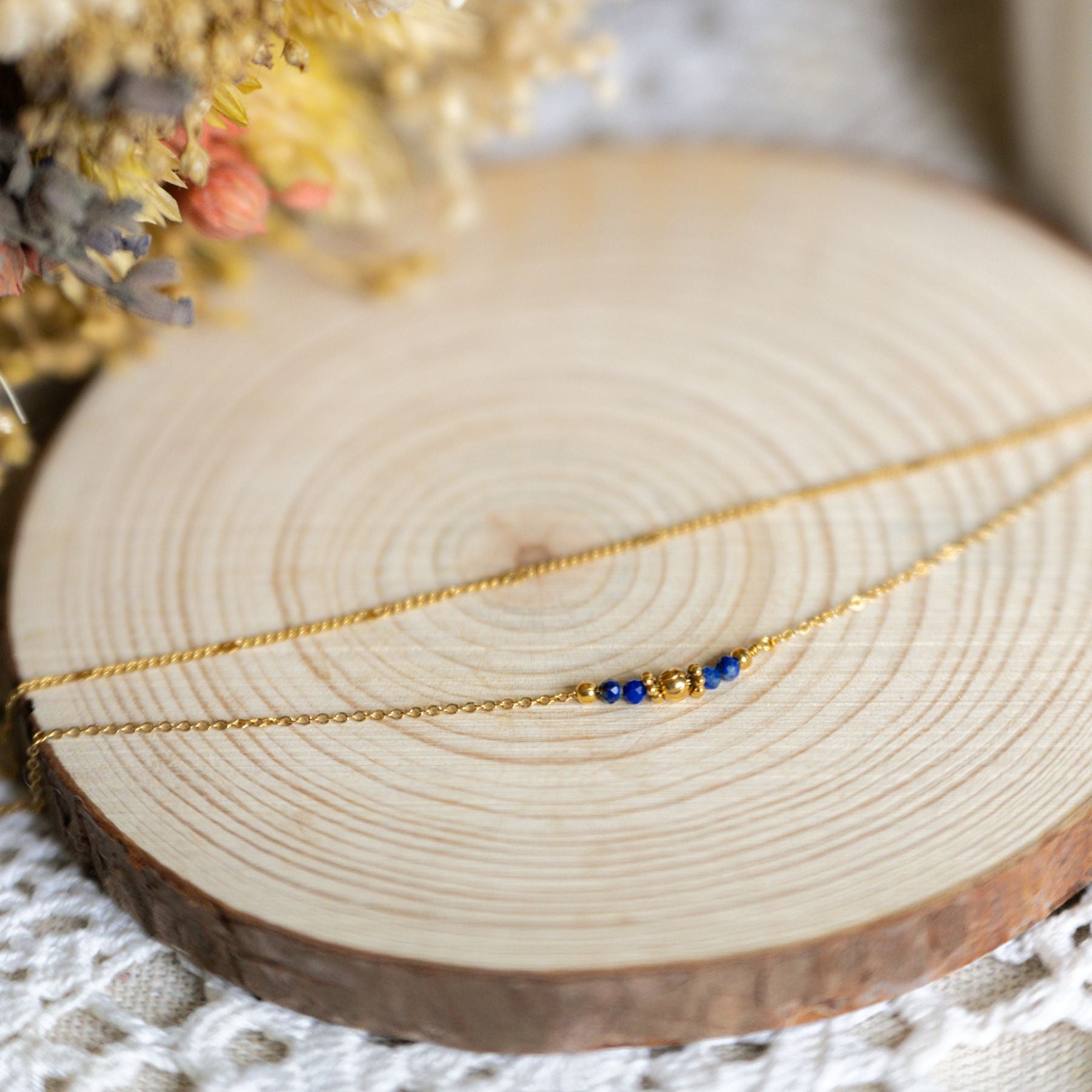 Bracelet Double Rang en Lapis Lazuli