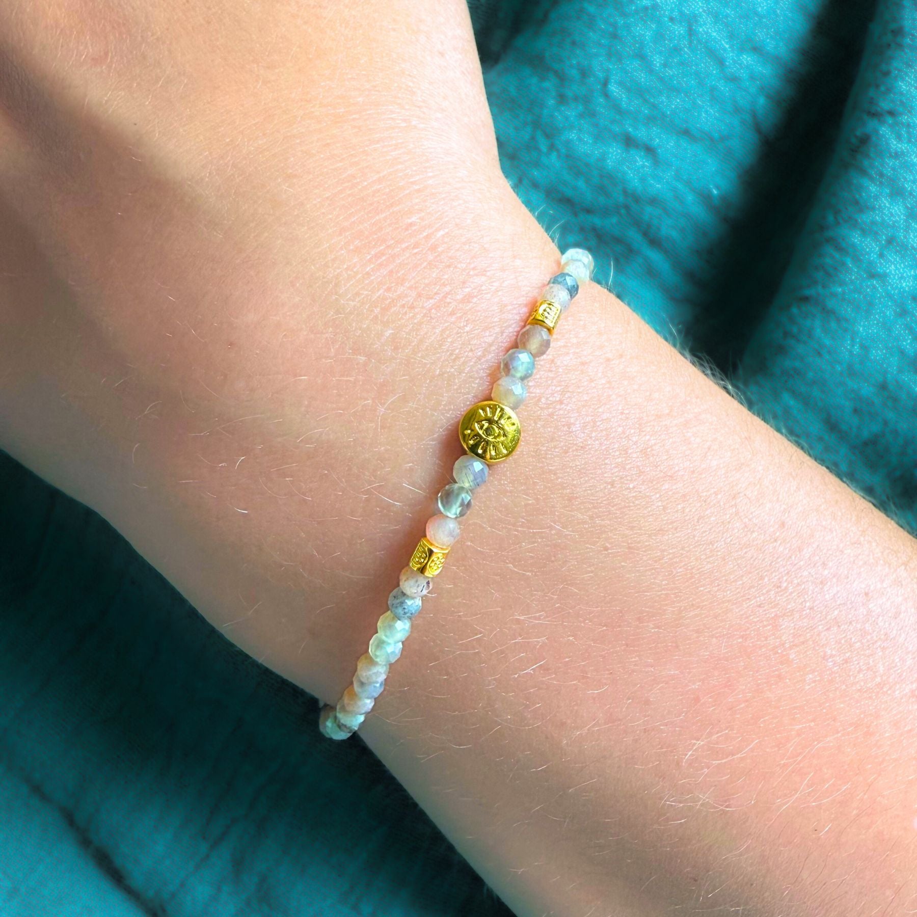 Bracelet "Rhéa" - Pierre de lune orangée