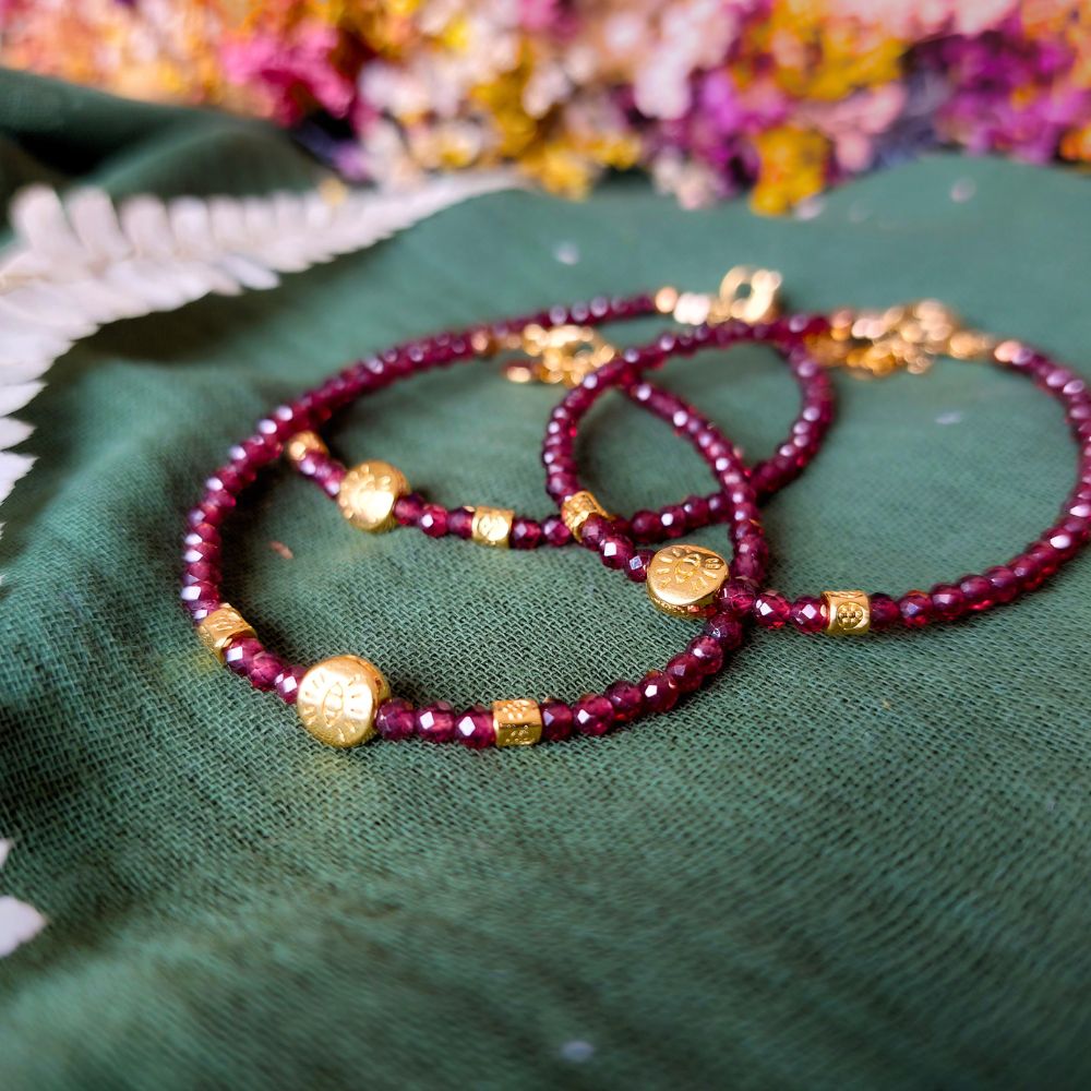 Bracelet "Rhéa" en Grenat
