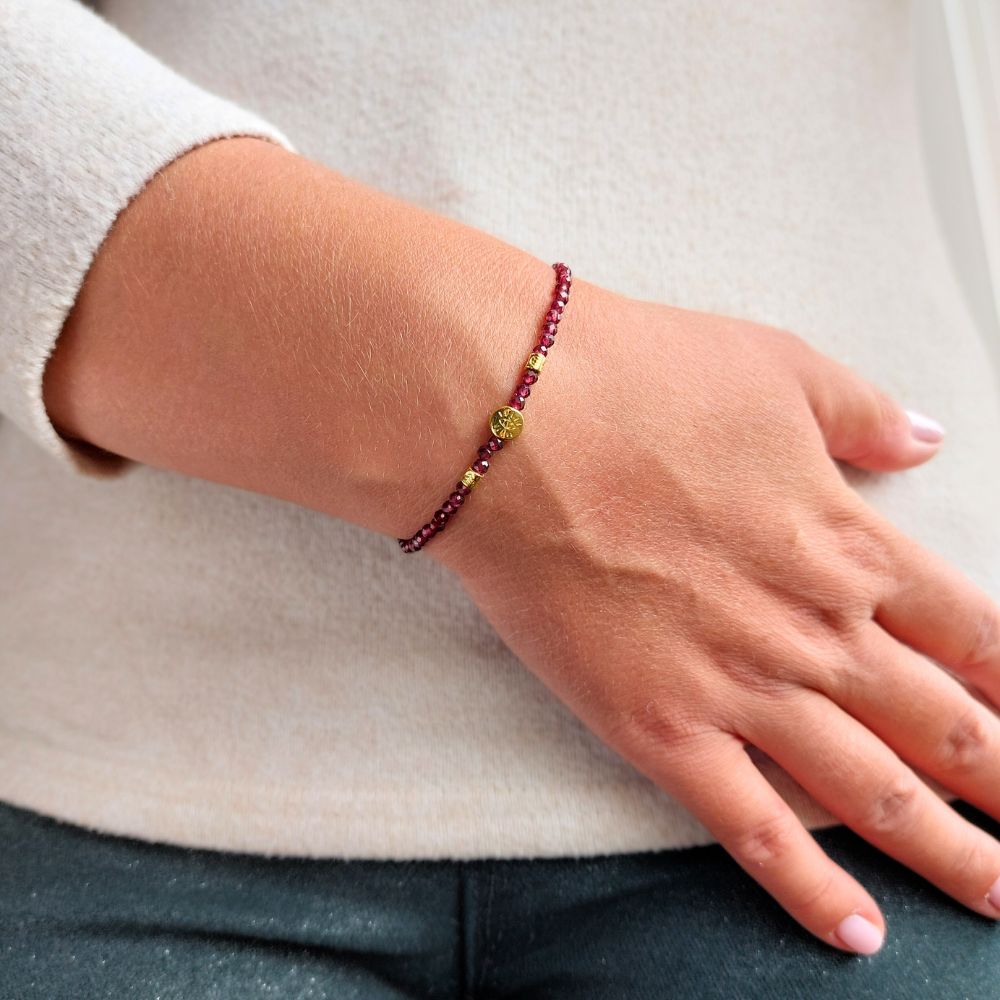 Bracelet "Rhéa" en Grenat