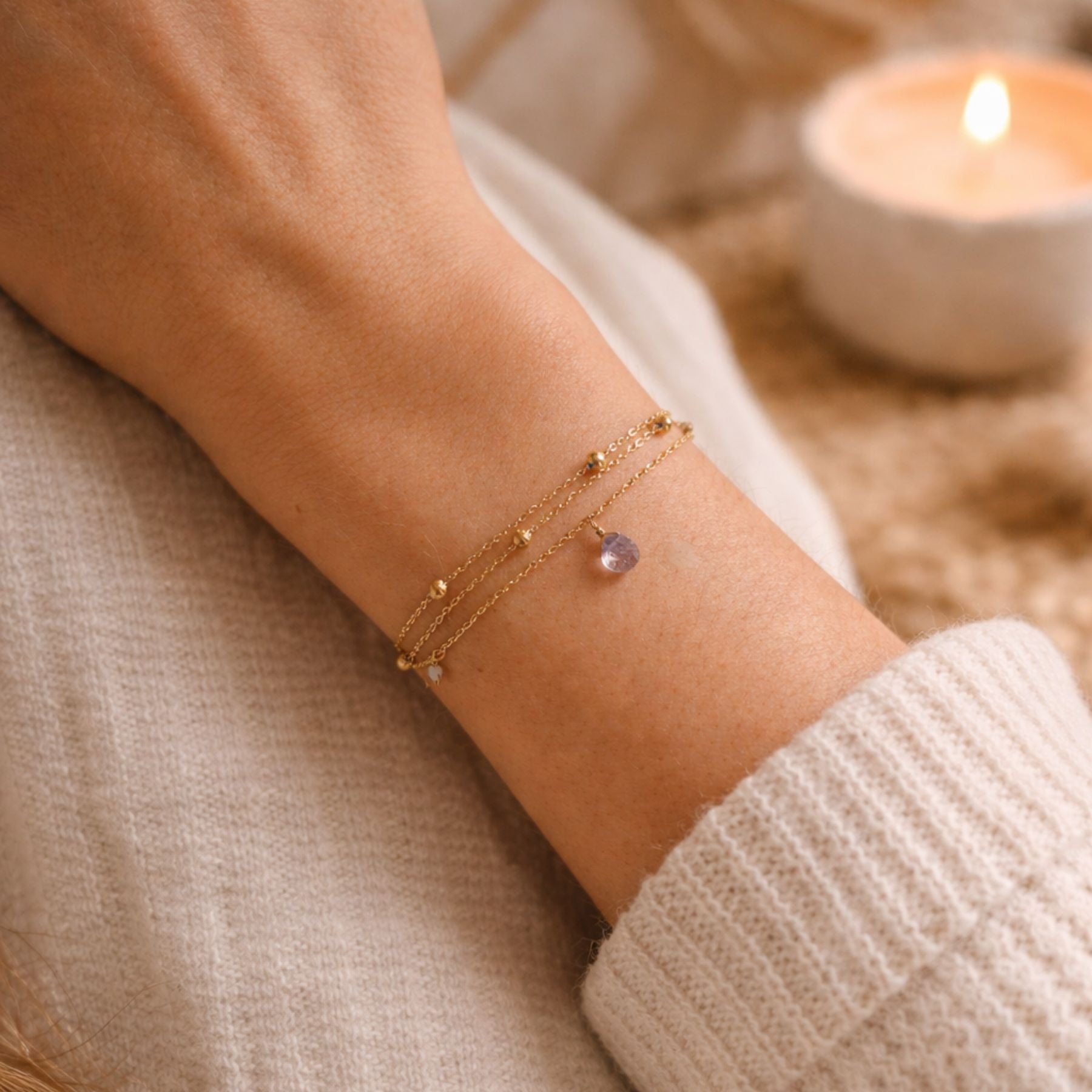 Bracelet "Trinité" en Labradorite