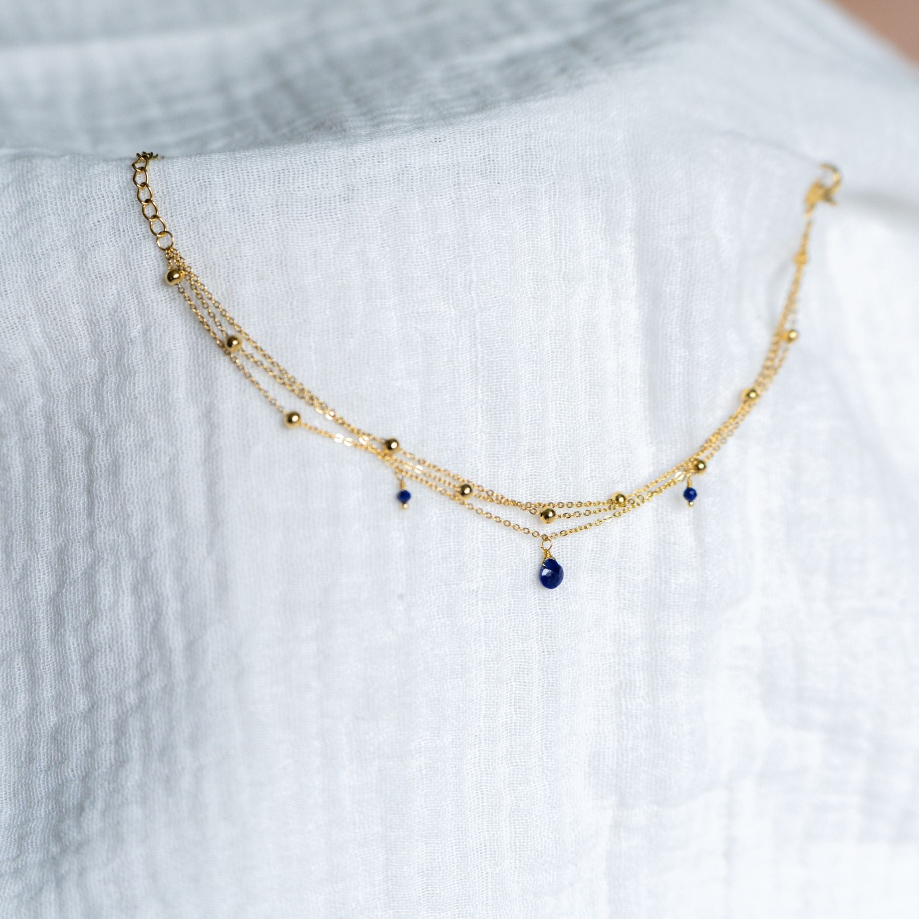 Bracelet "Trinité" en Lapis lazuli