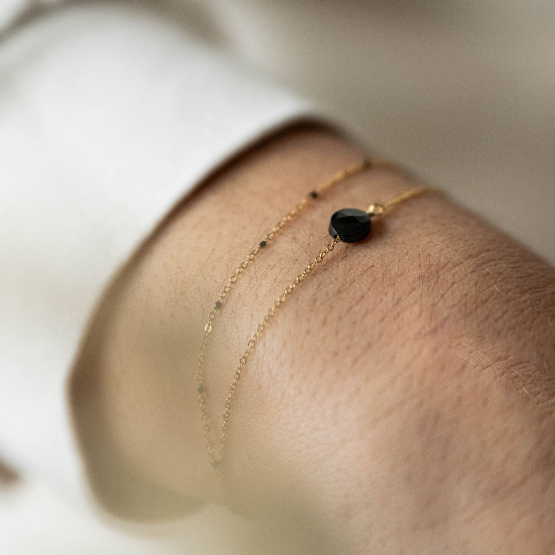 Bracelet à double rang en Onyx