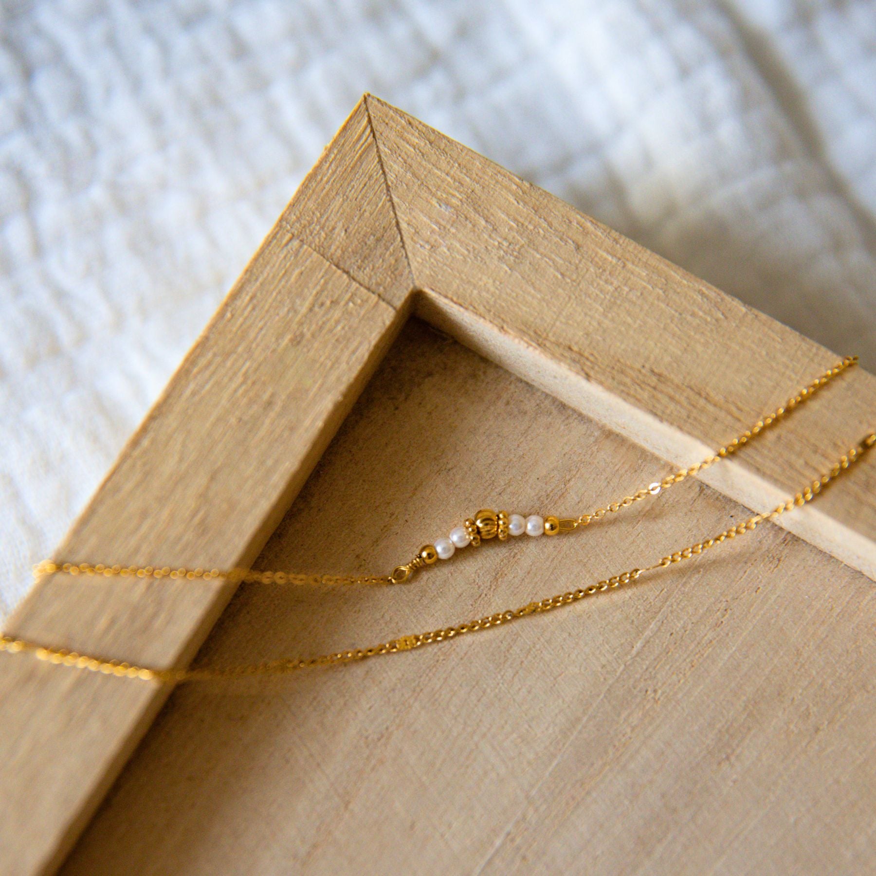Bracelet double rang en Perles blanches