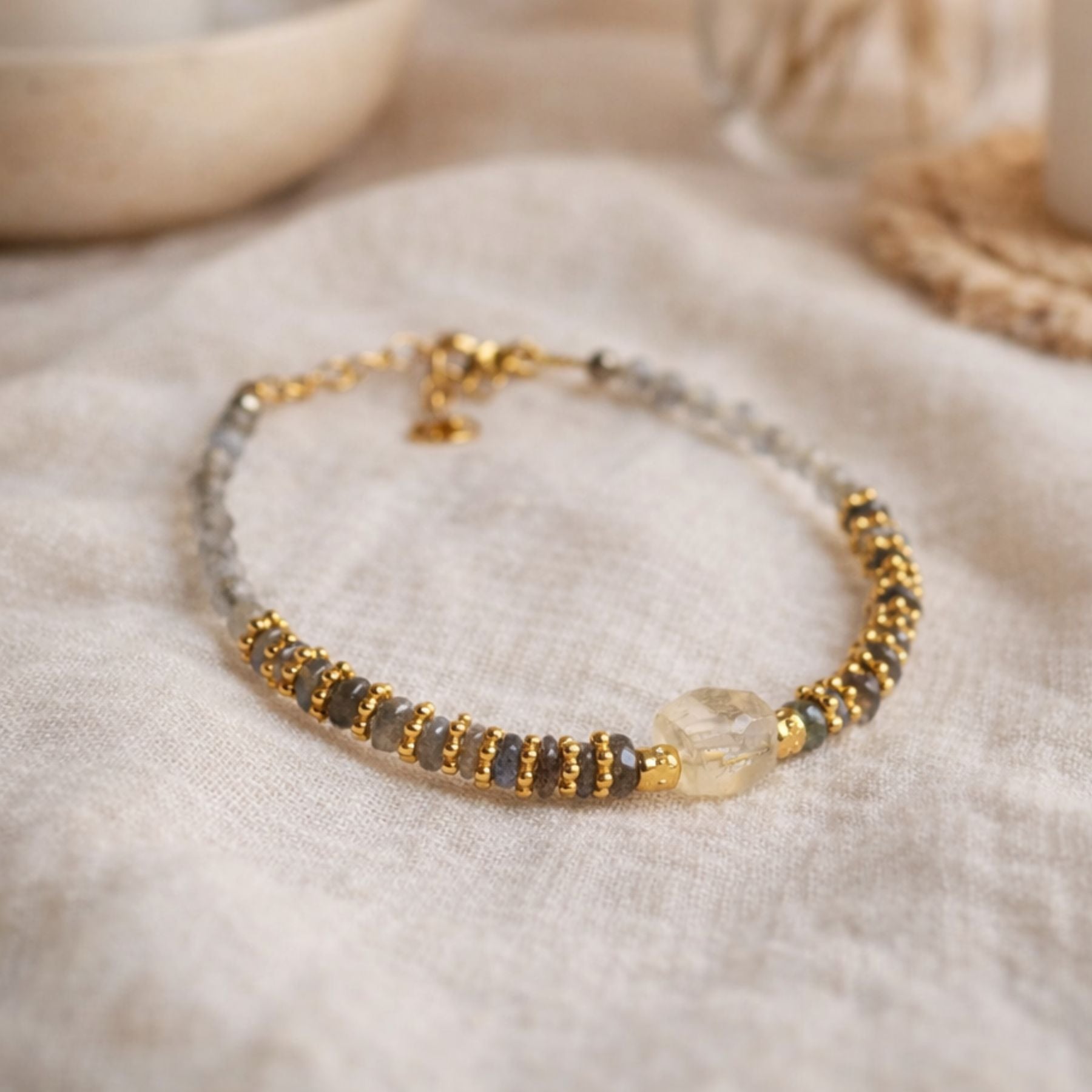 Bracelet en Citrine et Labradorite