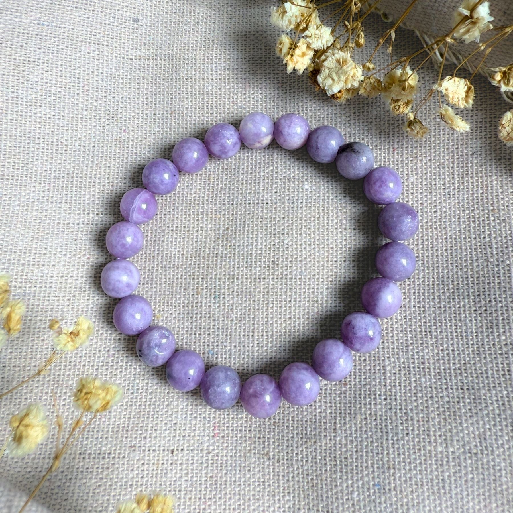 Bracelet en Lépidolite claire A+