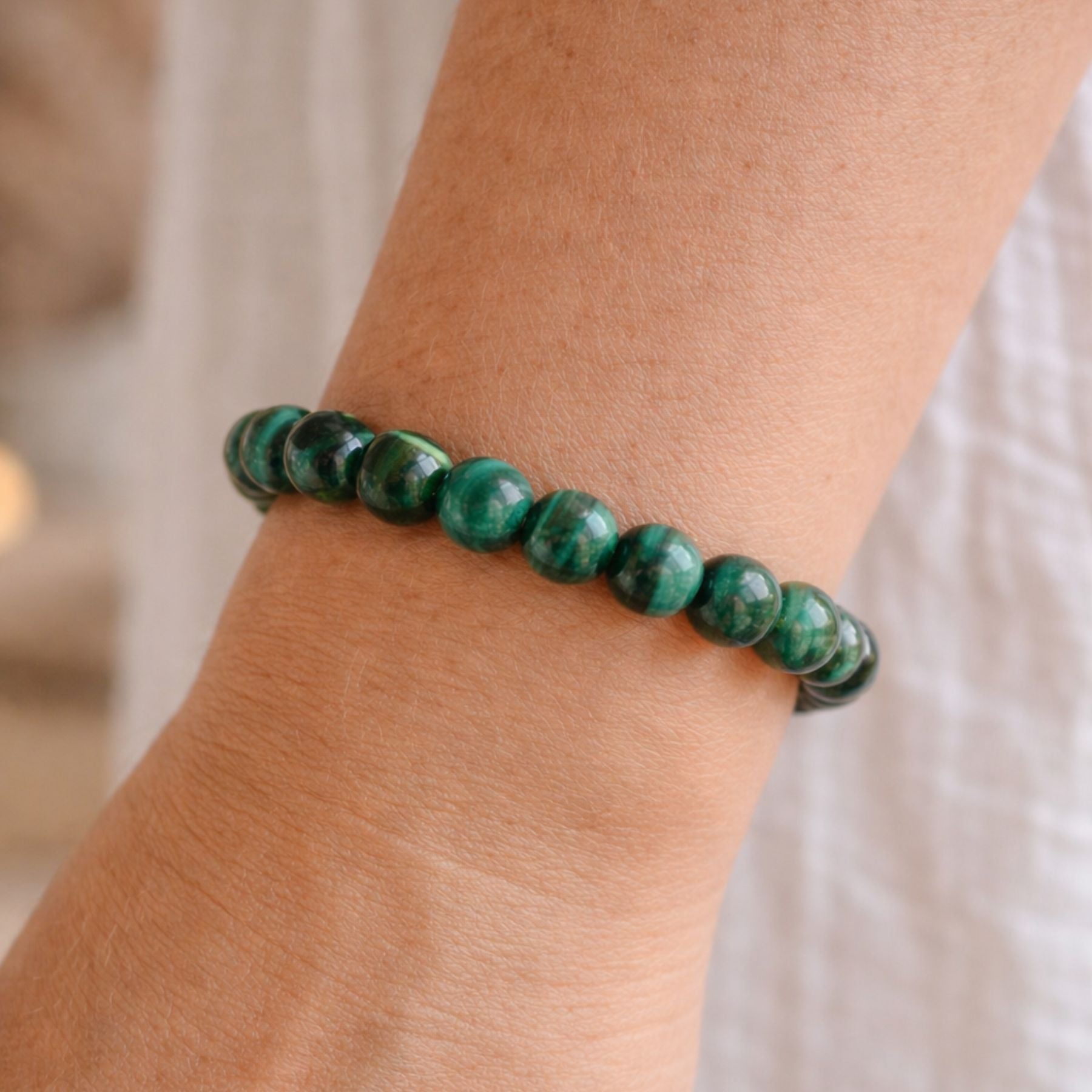 Bracelet en Malachite AA+