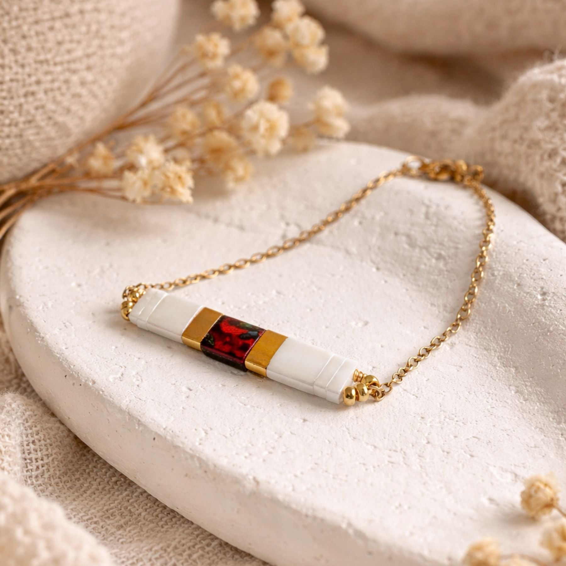 Bracelet en perles japonaises Miyuki orange
