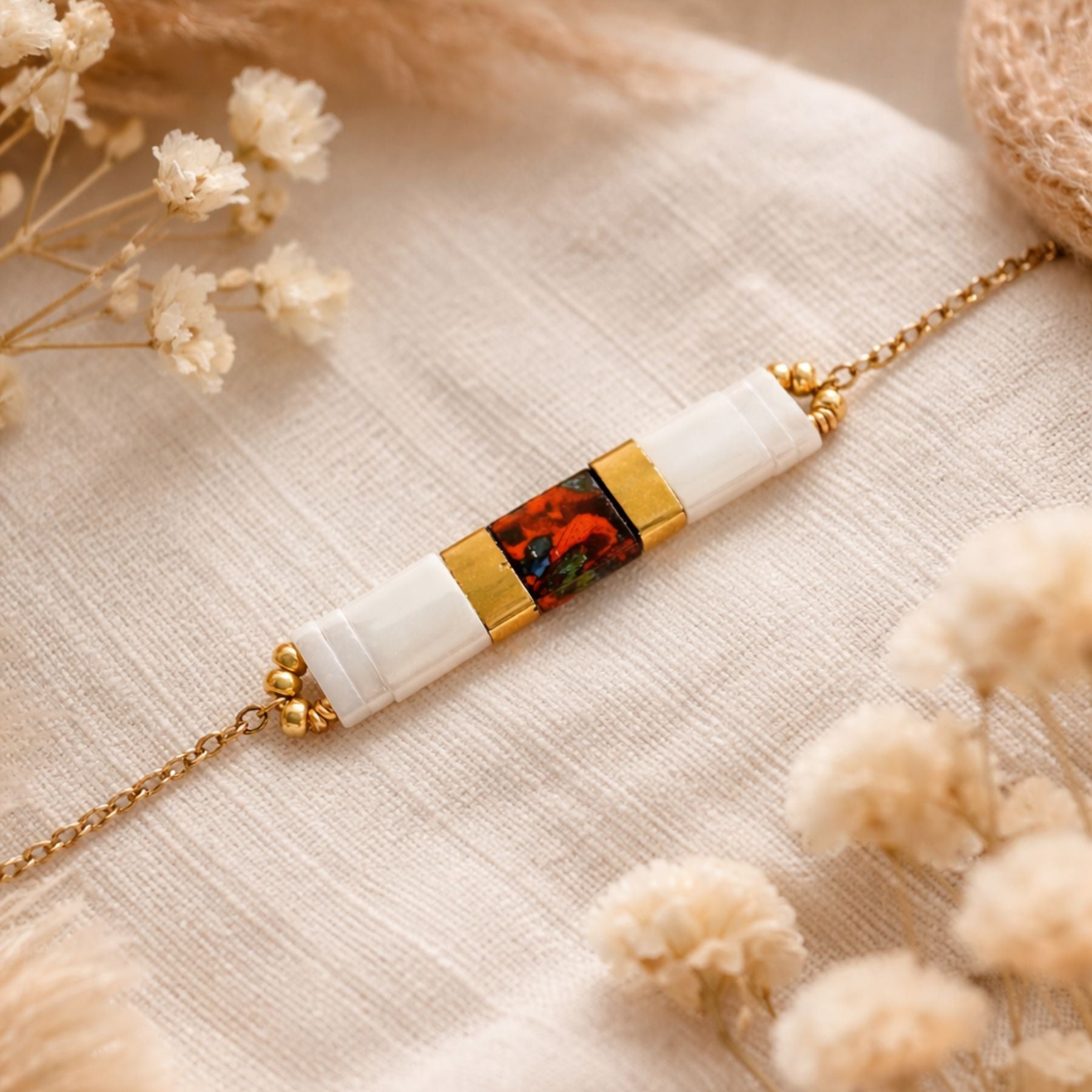 Bracelet en perles japonaises Miyuki orange