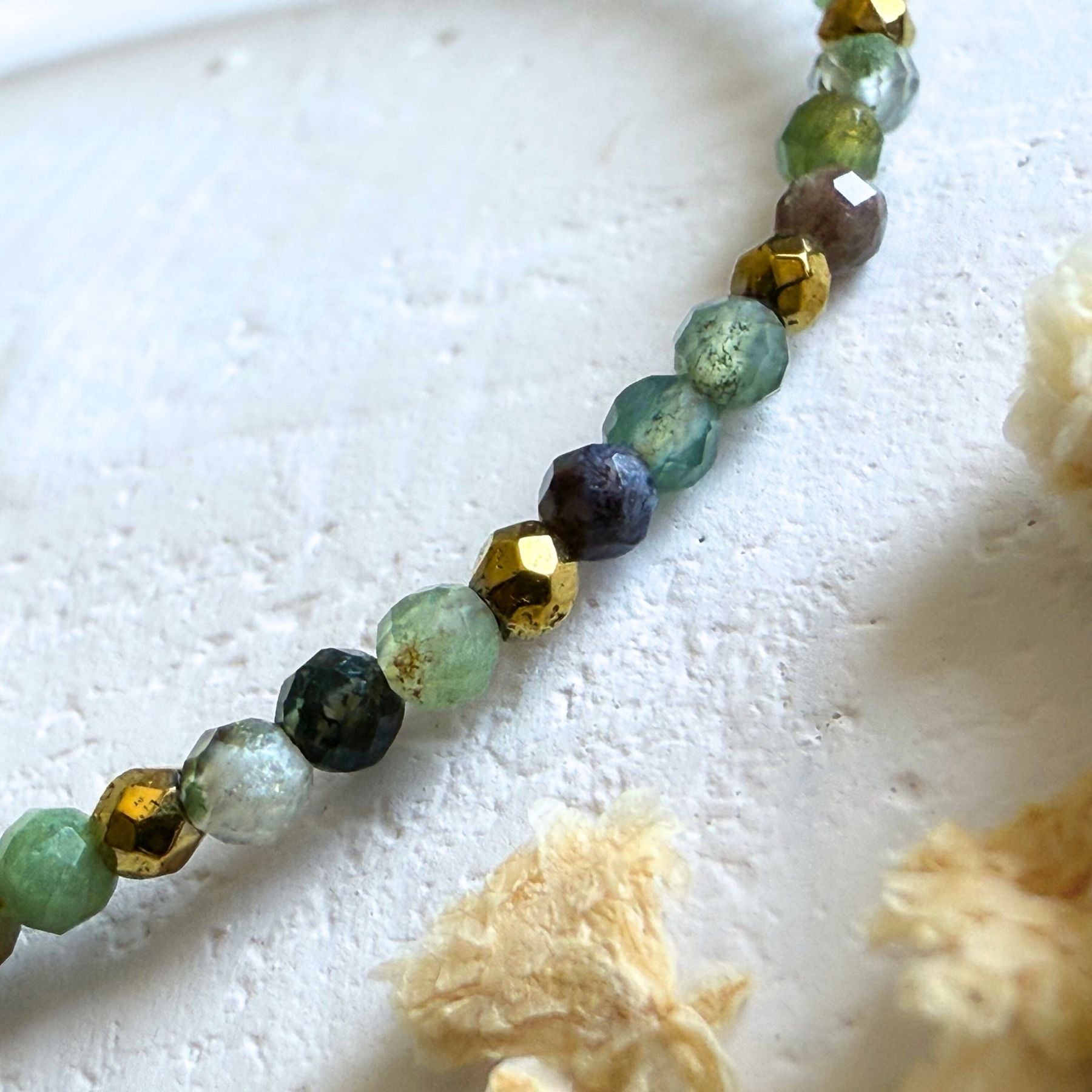 Bracelet fin - Agate indienne et hématite