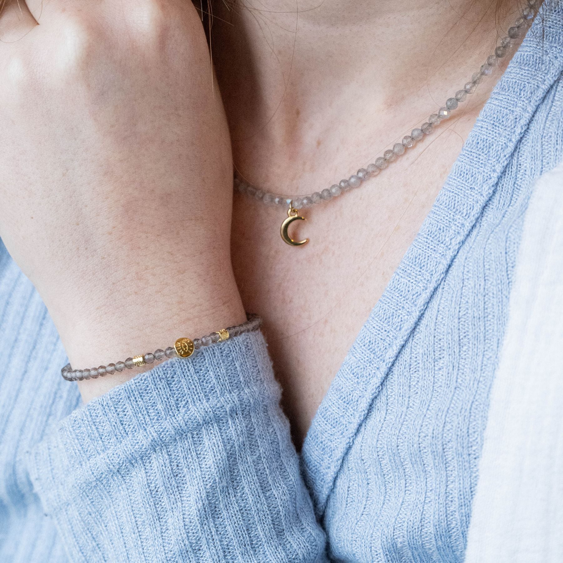 Bracelet "Œil" en Quartz fumé