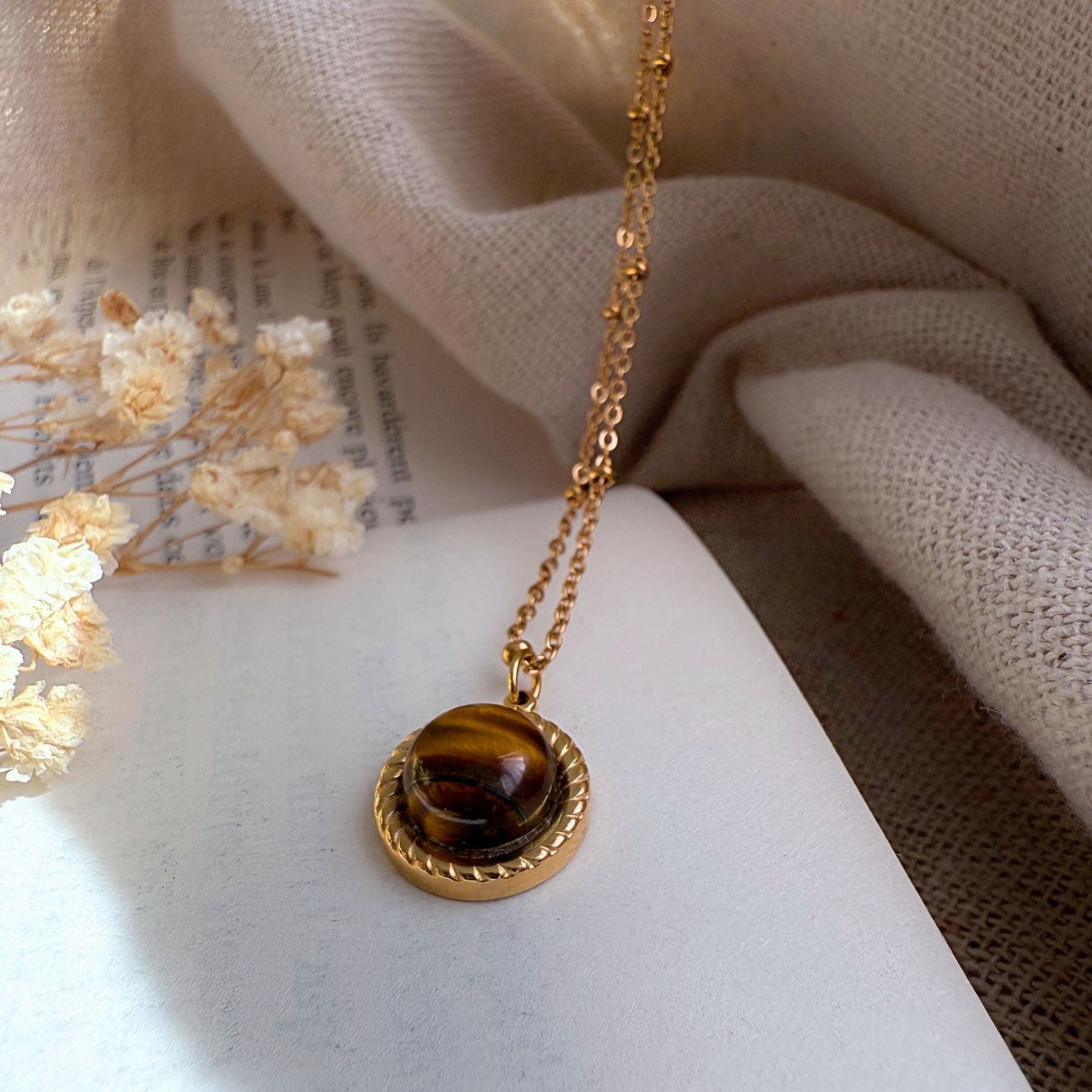 Collier "Théia" - Oeil de tigre