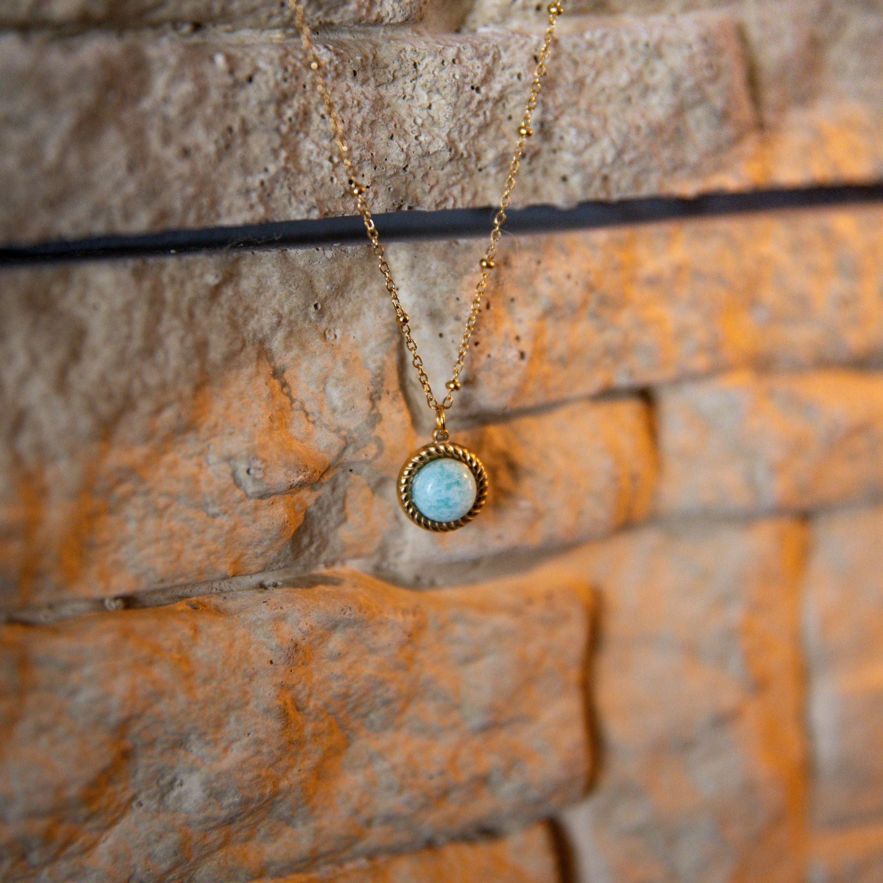 Collier "Théia" en Amazonite