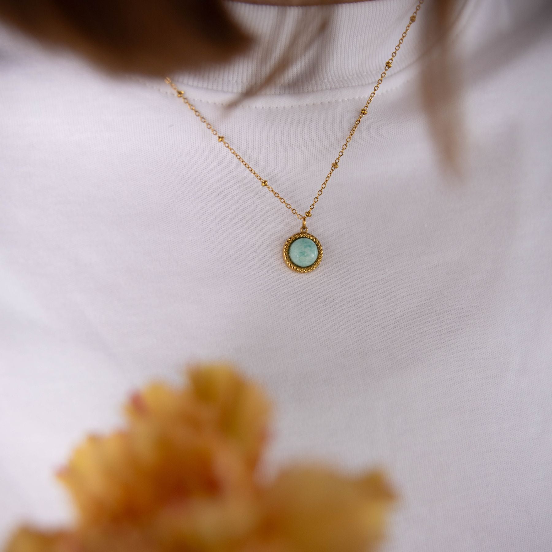 Collier "Théia" en Amazonite