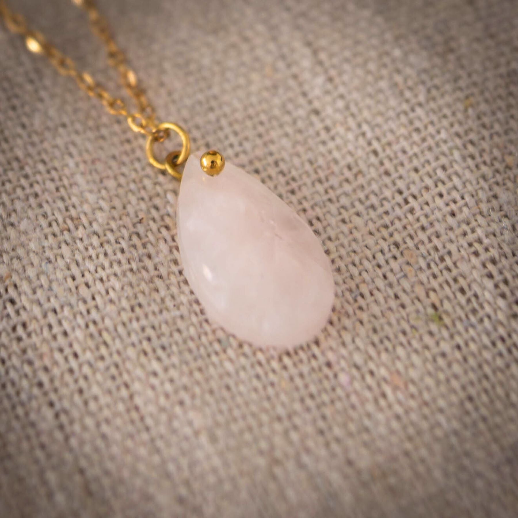 Collier "Vénus" en Quartz rose