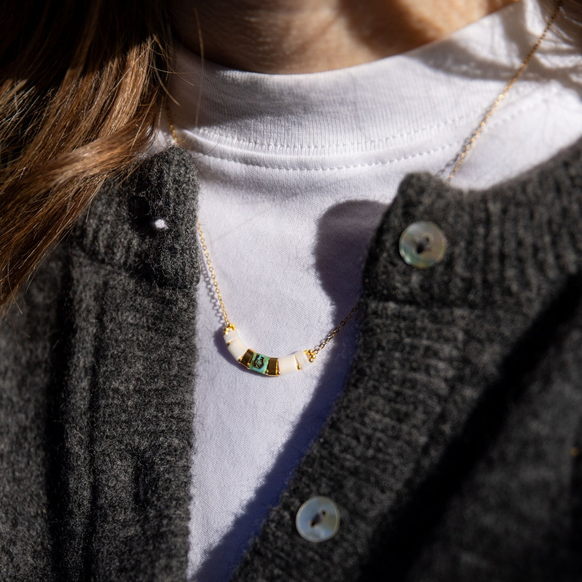 Collier Fin En Acier Inoxydable Avec Perles Miyuki - Neuf Sans Emballage - Bijou Délicat