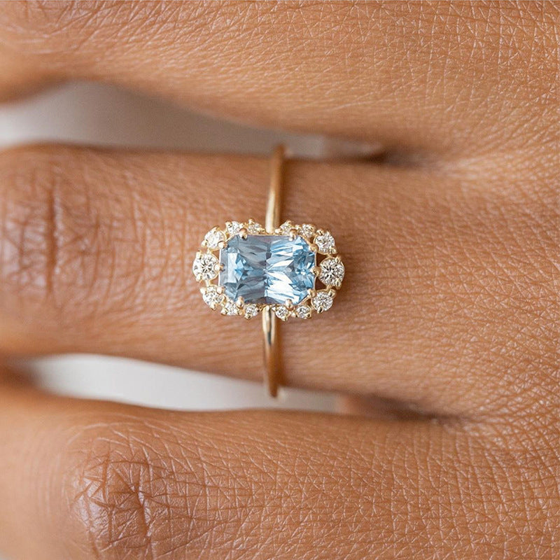 Bague en Topaze bleu