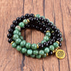 Bracelet mala en Onyx et Turquoise africaine