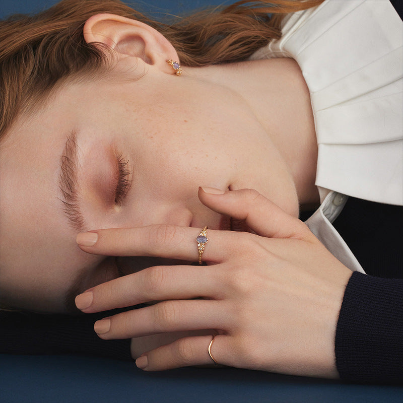 Bague en Labradorite et Cordiérite
