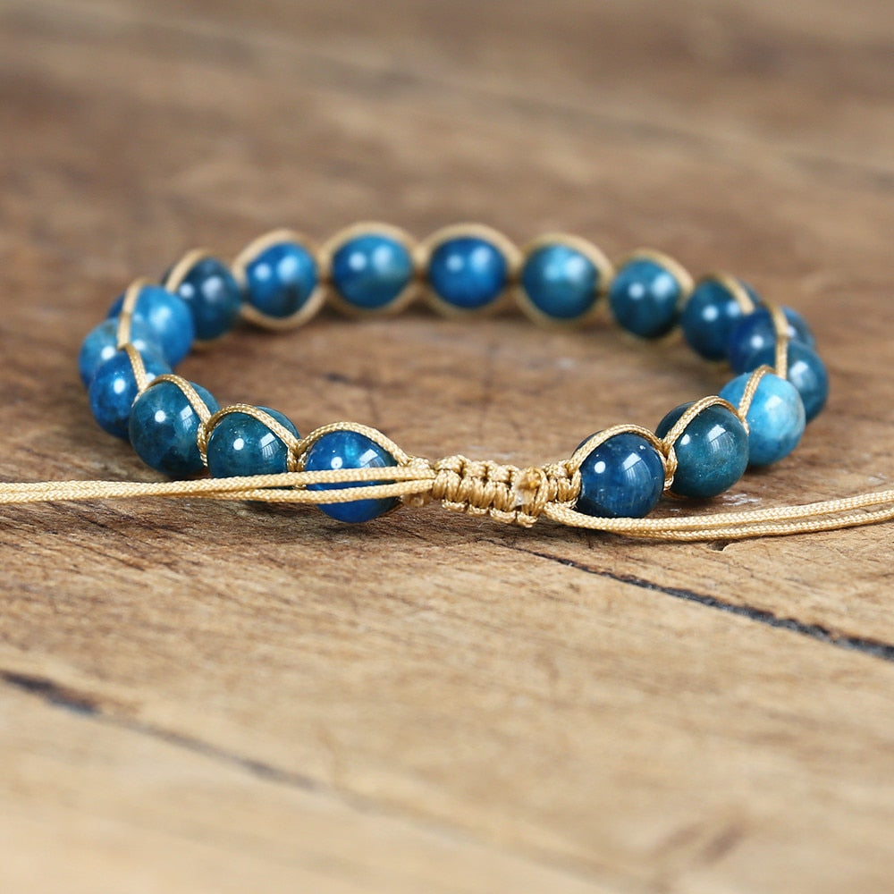 Bracelet wrap "Lâcher-prise" en Apatite
