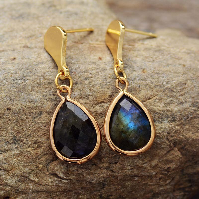 Boucles d'oreilles "Finesse" en Labradorite