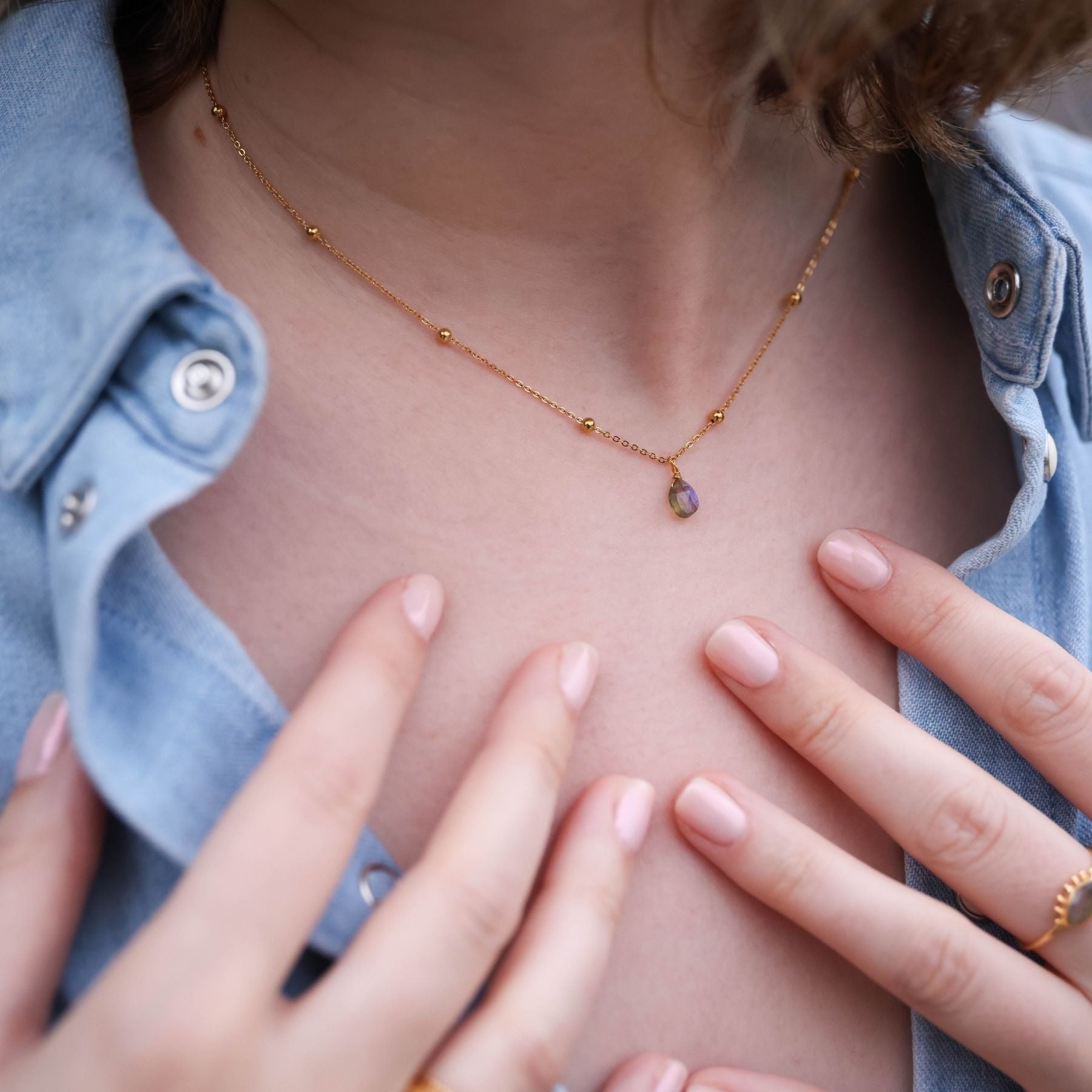 Collier "Myllita" en Labradorite