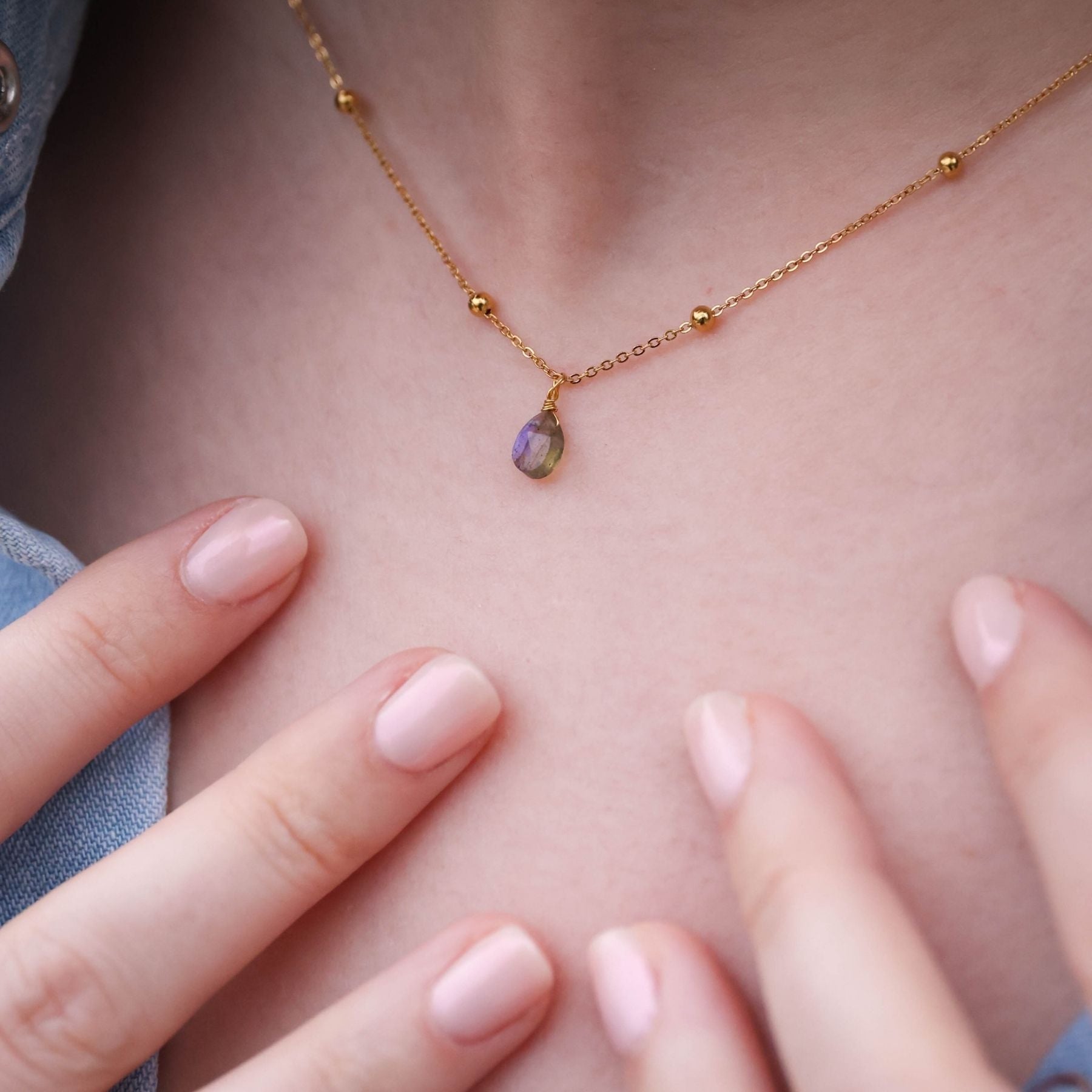 Collier "Myllita" en Labradorite