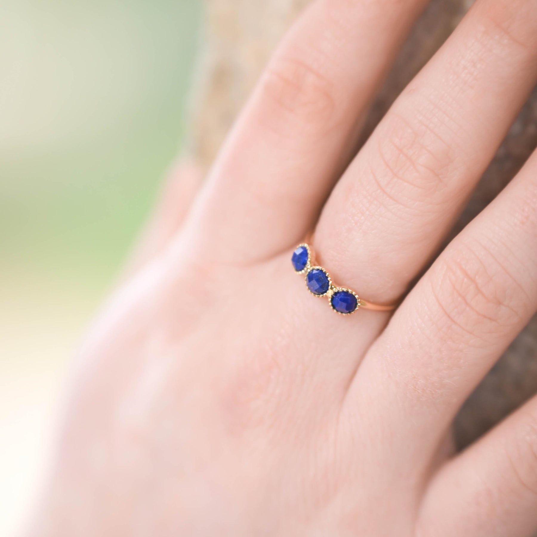 Bague "Trio" en Lapis-lazuli