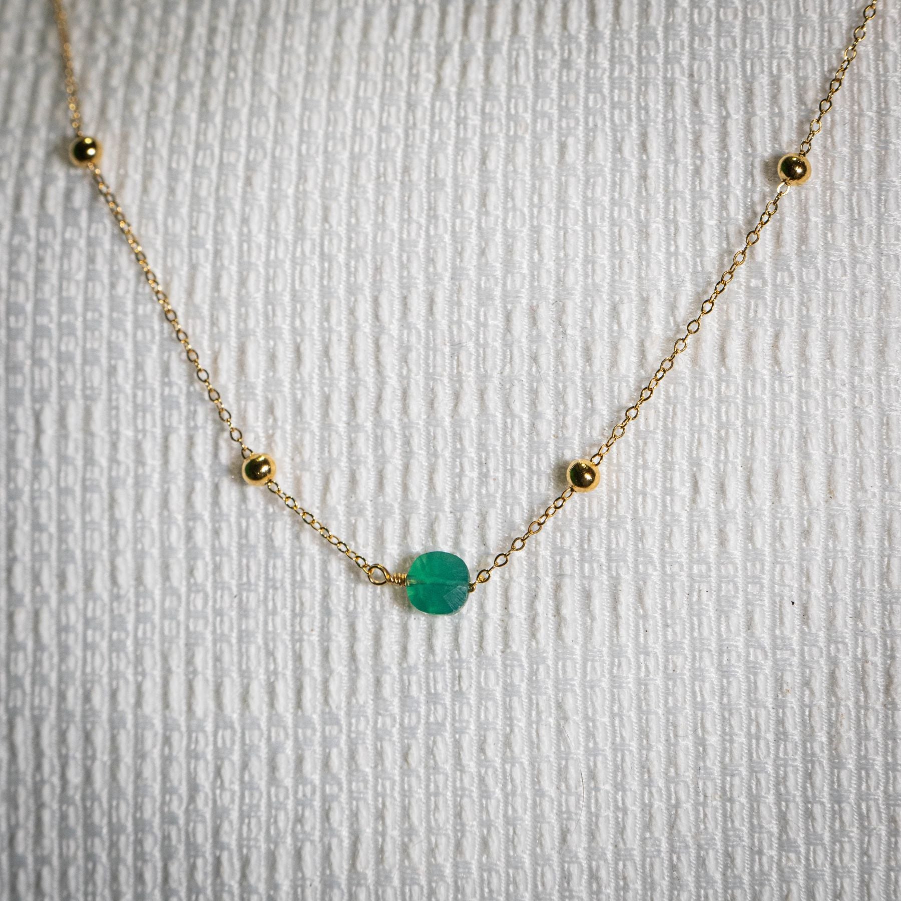 Collier en Agate verte