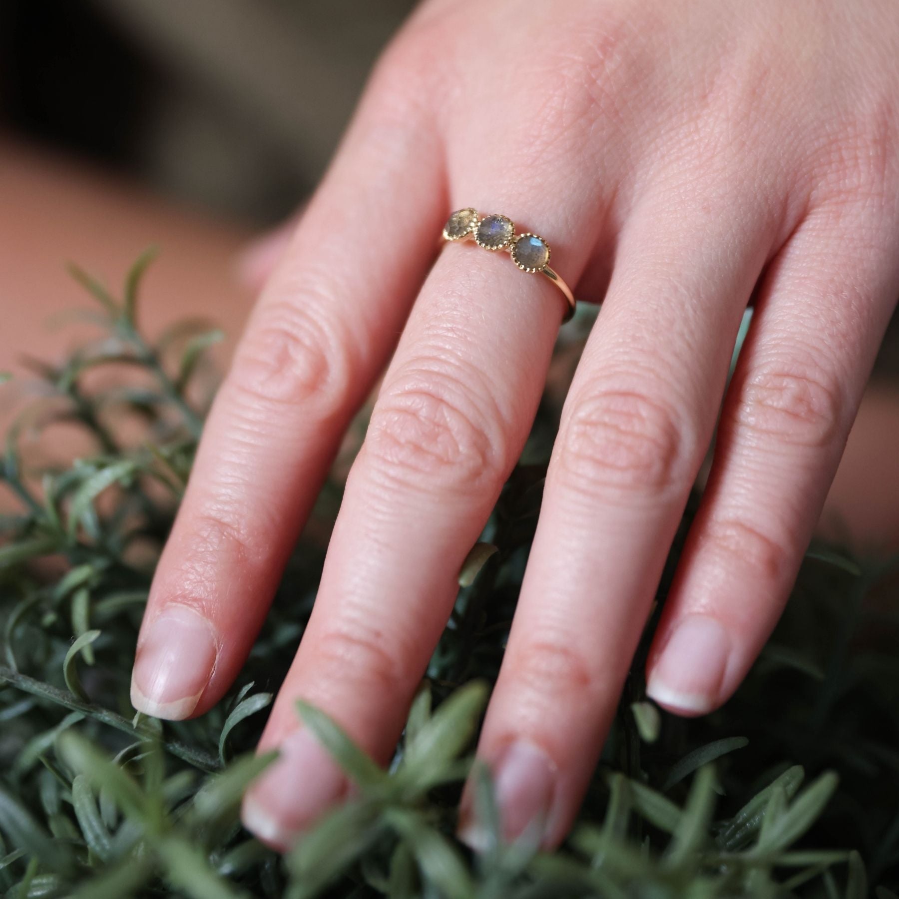 Bague "Trio" en Labradorite