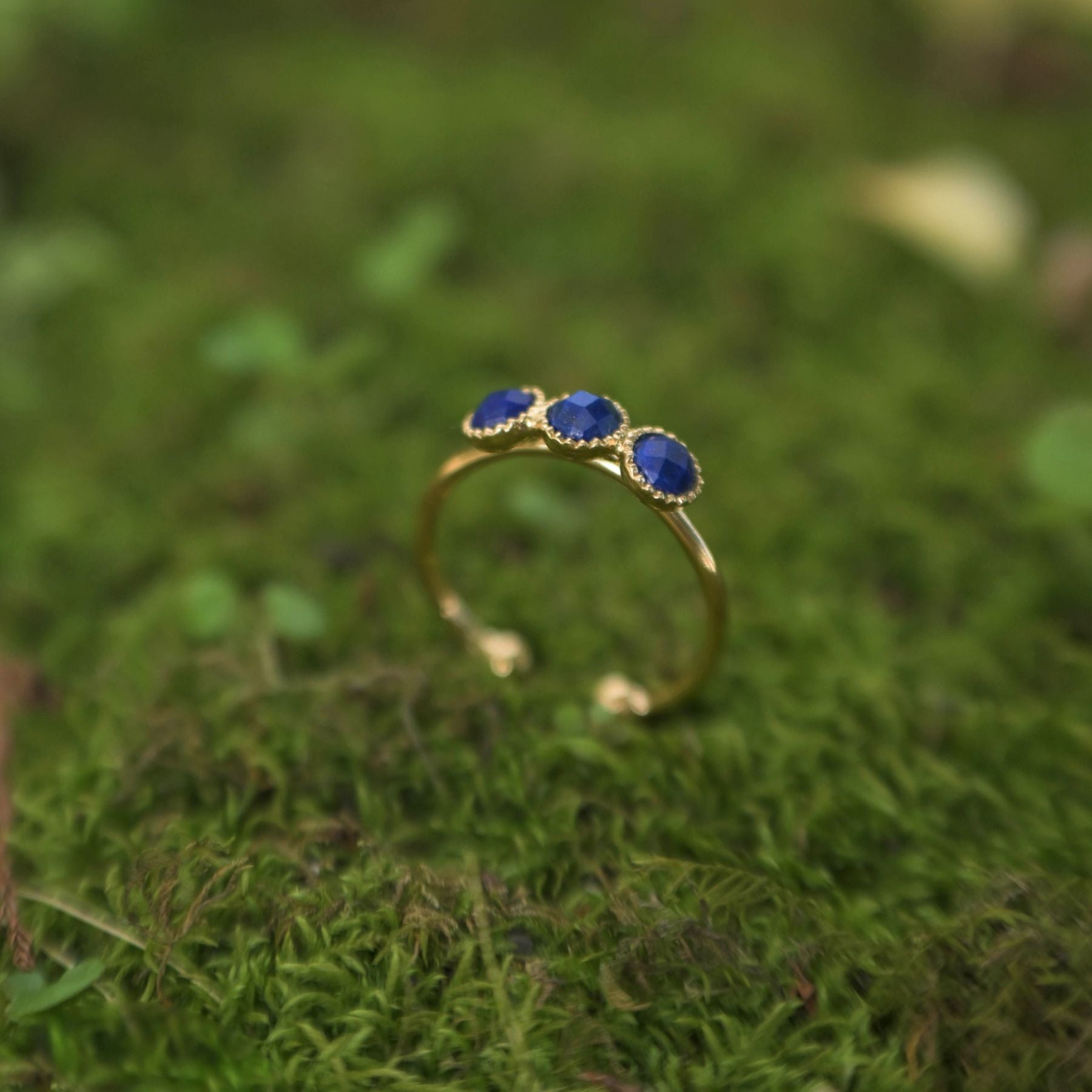 Bague "Trio" en Lapis-lazuli