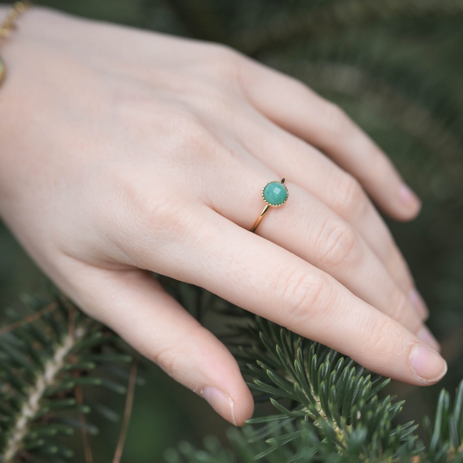 Bague "Nérée" en Amazonite