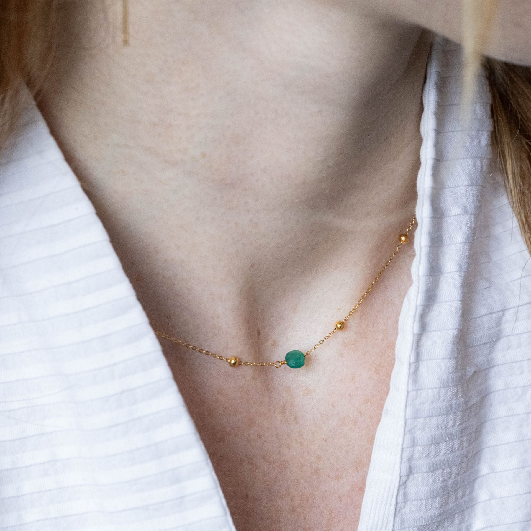 Collier en Agate verte