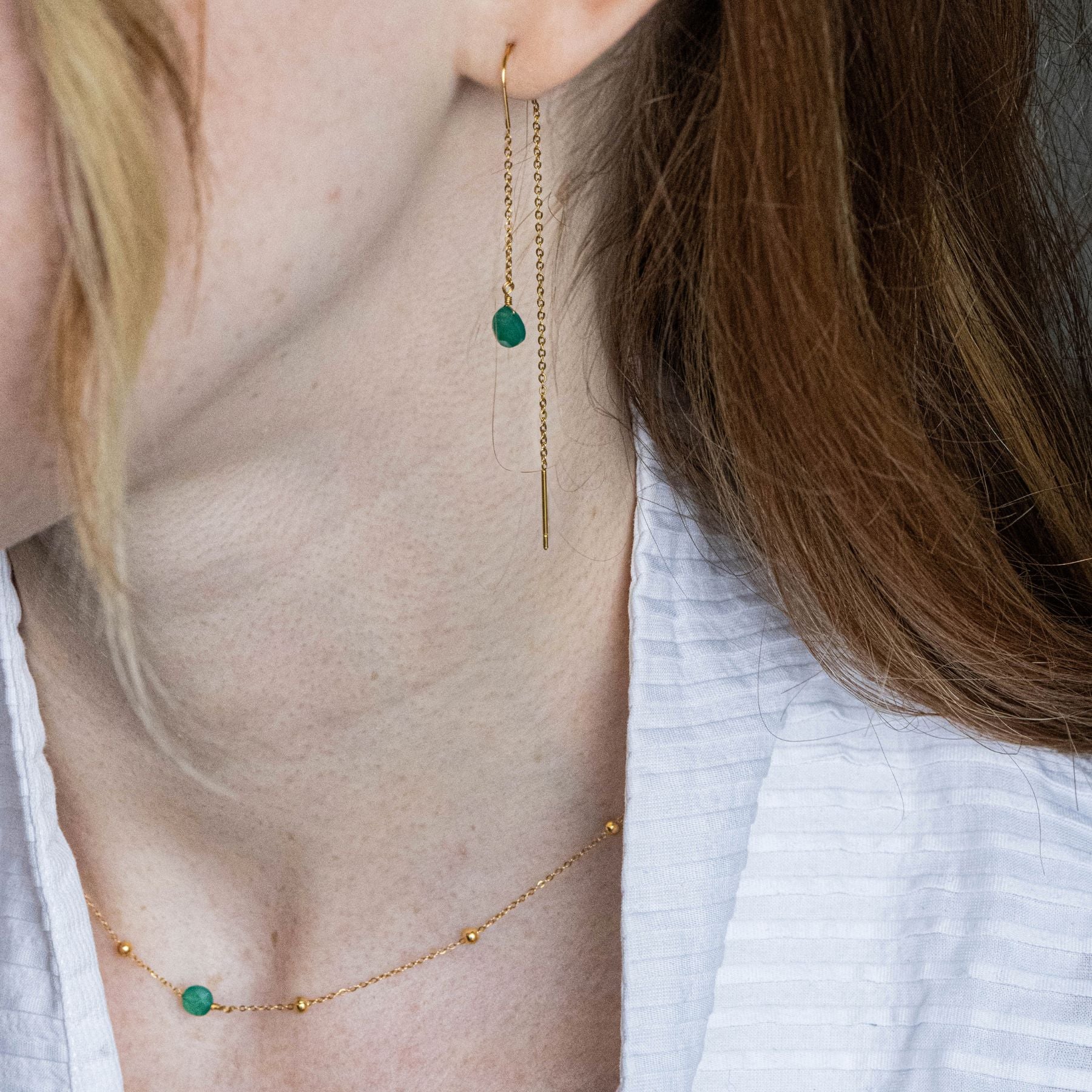 Collier en Agate verte