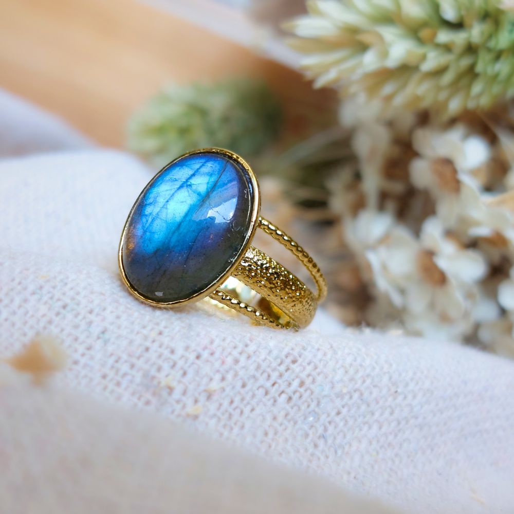 Bague "Ninmah" en Labradorite