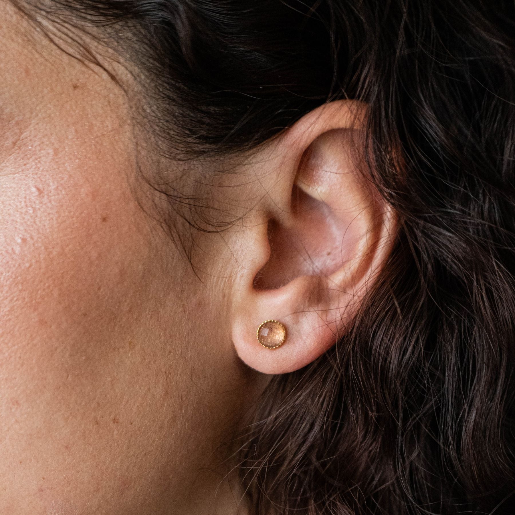 Boucles d'oreilles en Quartz fraise