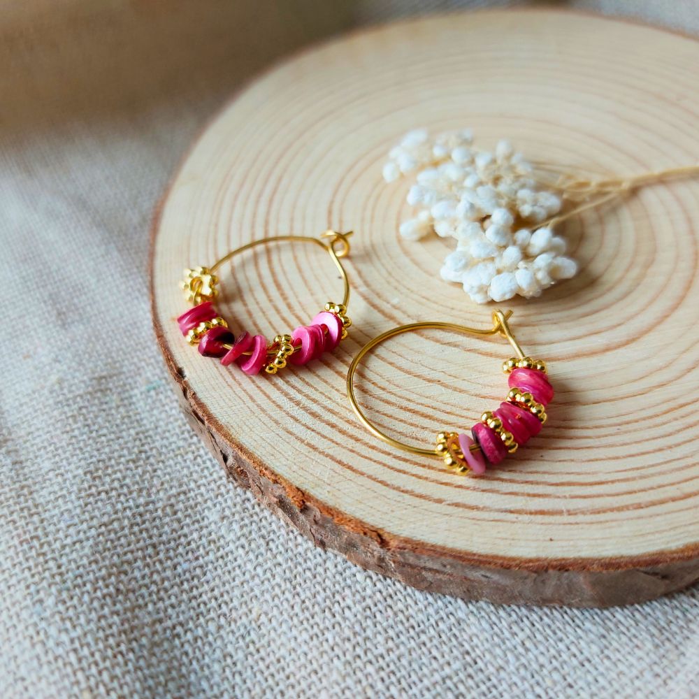 Boucles d'oreilles en Perles de Coquillages