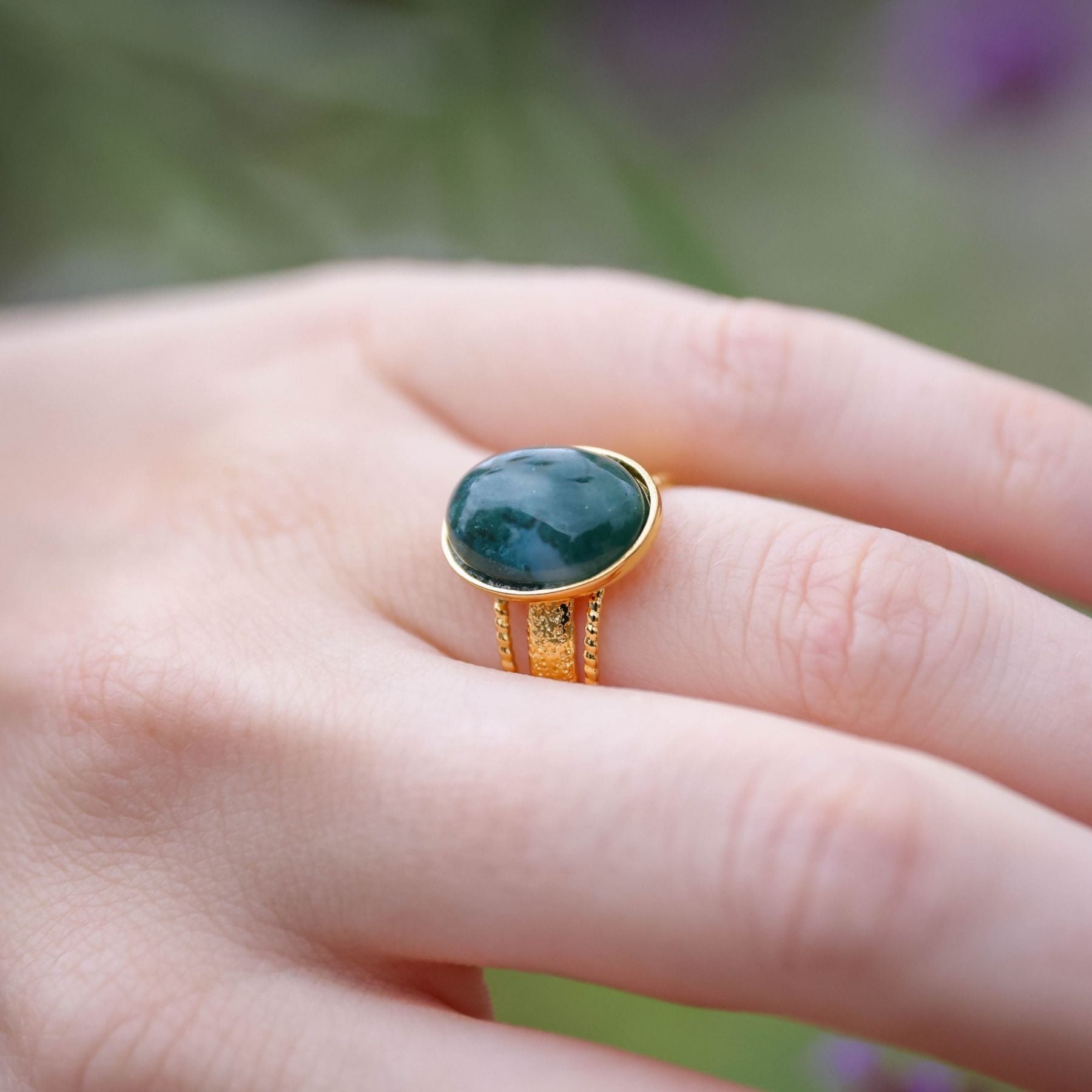 Bague "Ninmah" en Agate mousse