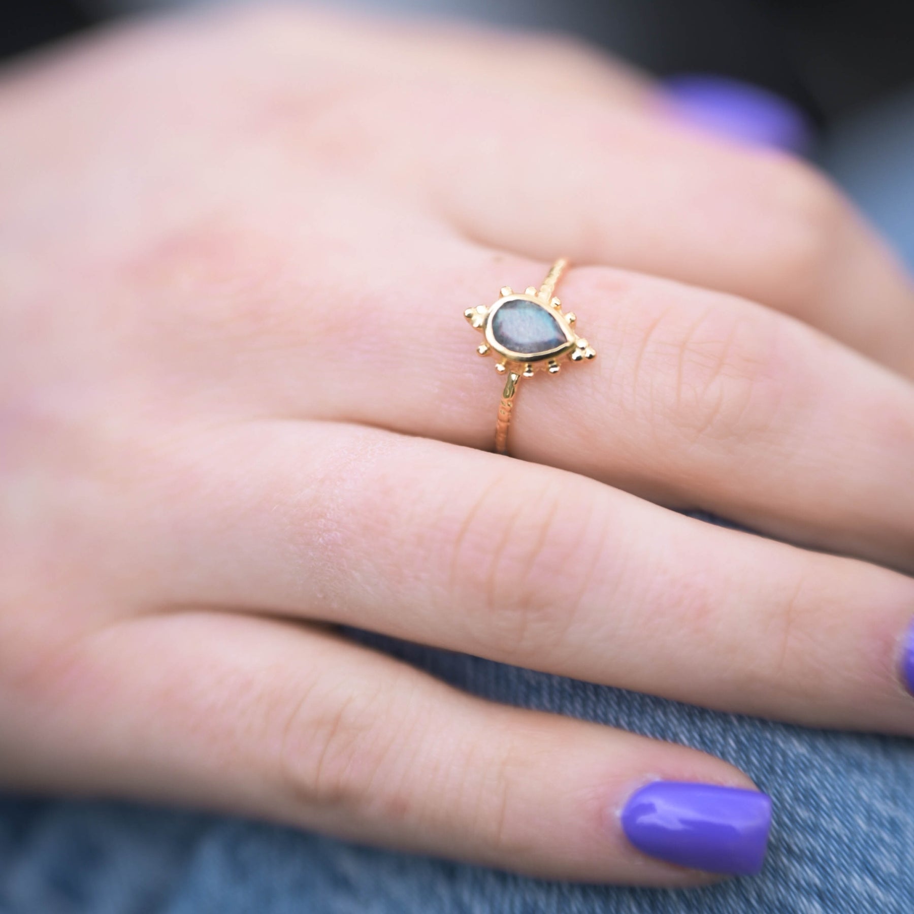 Bague "Lucine" en Labradorite