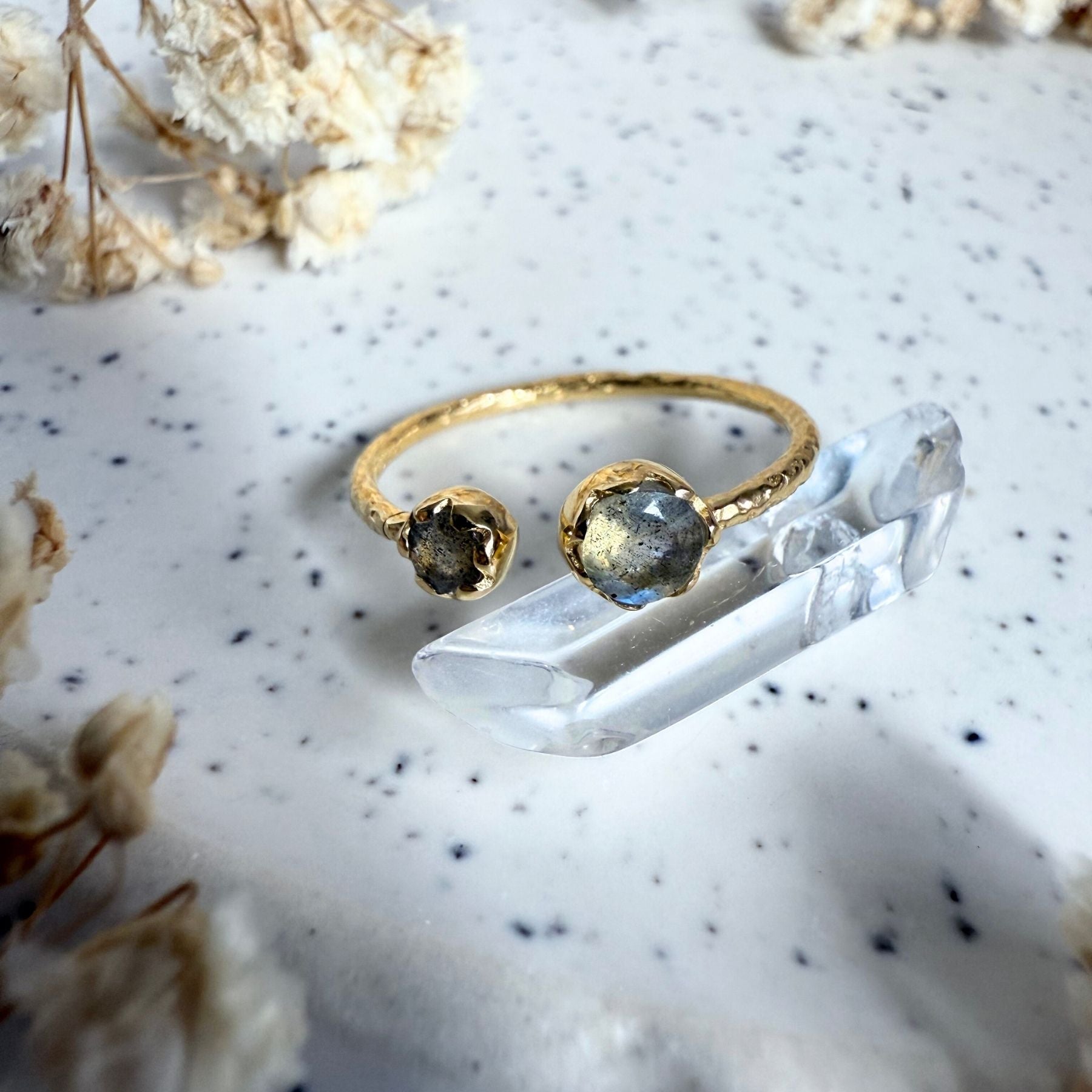 Bague "Duo" - Labradorite